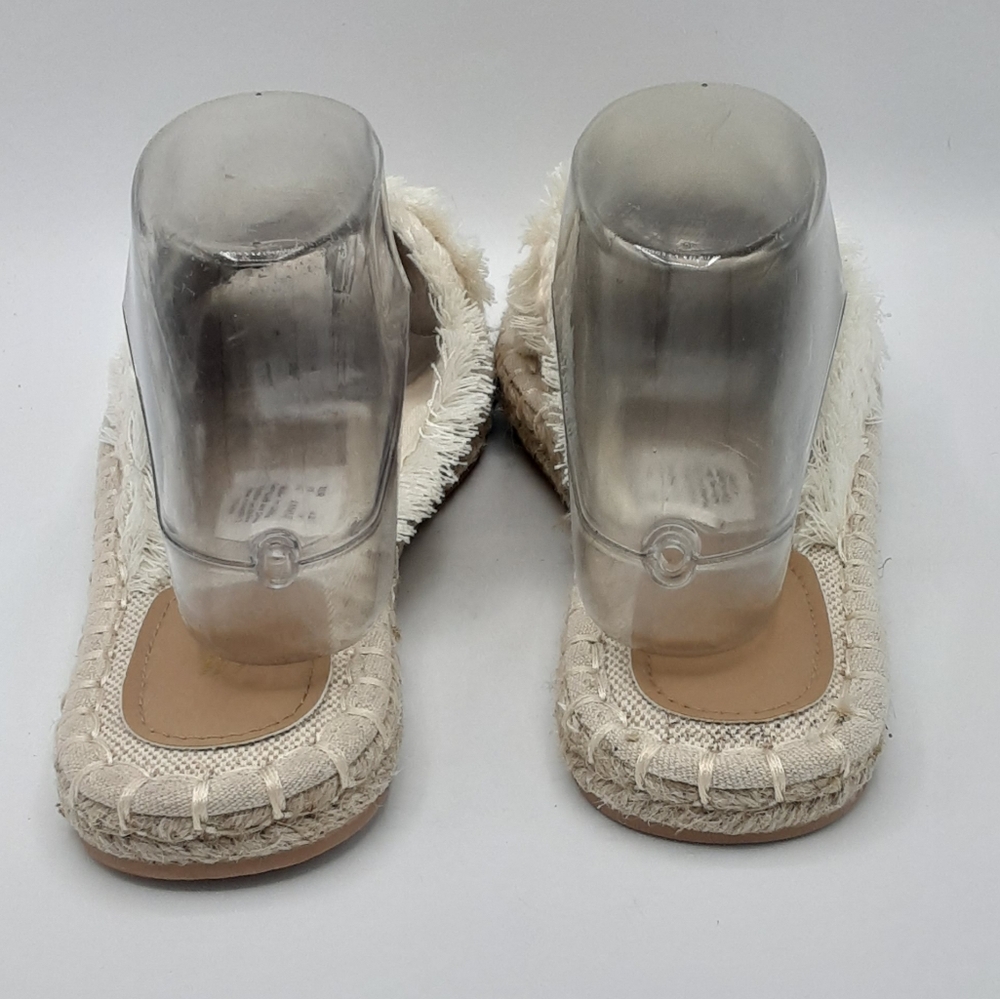 H&M Espadrille Slip-On Slide With Fringe Trim Crossover Foot Strap Size 9. View 5